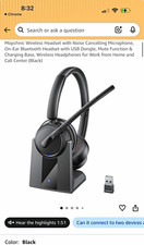 Mopchnic Wireless Bluetooth On-Ear Single Headset NC Boom Mic USB Base Black picture