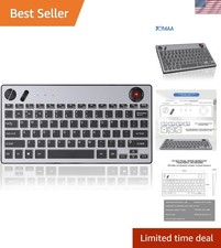Multifunctional Wireless Keyboard with Trackball - Ergonomic & Silent Operation picture