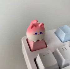 Cute Pink Ombré Cat keycap, Artisan keycap, for mechanical keyboard OEM picture