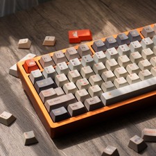 Nice Weather Beige Orange Cherry Profile PBT Keycap Set For Rainy75  picture