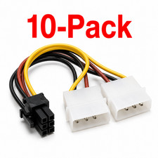 Molex 4Pin to 6Pin PCI-E Video Card Power Adapter Cable (10-Pack) picture
