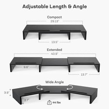 LORYERGO DUAL MONITOR STAND FOR DESK, MONITOR STAND WITH 2 SLOTS FOR -  VINTAGE picture