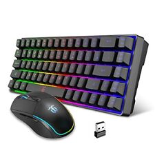 60% Wireless Gaming Keyboard and Mouse Combo,LED Backlit Rechargeable 2000mAh... picture