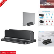 Black Aluminum Vertical Laptop Stand for MacBook, Surface & Gaming Laptops 17.3