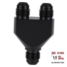 6AN Male to Parallel Dual 6AN Male Y Block Fuel Fitting Splitter 6AN to 2 x 6AN picture
