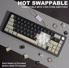 YUNZII AL66 Full Wireless Mechanical Keyboard RGB 65% Hotswap Milk Switch-Black picture