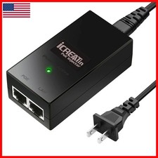 iCreatin 48V PoE Injector Adapter 30W IEEE802.3af/at for Ubiquiti Amcrest picture