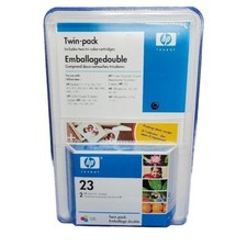 HP 23 C6643-80002 257313 Twin-Pack Tri-Color Genuine Ink Cartridges picture