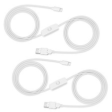 2Pcs 5V USB Type C Switch Extension Cable (White) picture
