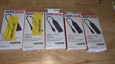 6 PACK - ONN USB-C 3-In-1 Adapter HDMI, USB 3.0, USB-C w/Power 3.0 Plug and Play picture