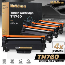 4PK TN760 Toner Cartridge Replacement w/Chip for MFC-L2750DW DCP-L2550DW L2551DW picture