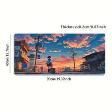 1pc Large Electronic Sports Gaming Mouse Pad, Japanese Anime Street Girl Dusk picture