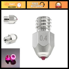 0.4mm Ruby Tip MK8 Nozzle for 3D Printers - Hardened, Abrasion Resistant, Nickel picture
