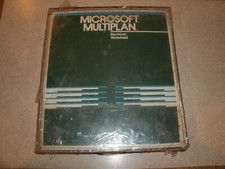 Vintage Microsoft Multiplan electronic worksheet set picture