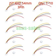 Lot Standard JST XH2.54mm 3Pin Male to Female Extension Cable 10cm Solder-Free picture