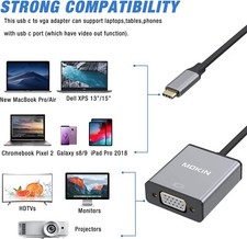 USB Type-C to VGA Adapter (Thunderbolt 3) for Macbook Pro / Air, Laptop Ipad, PC picture