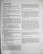 [Artificial intelligence] AI On-Line Differentiating Expert Systems Flyer [1987] picture