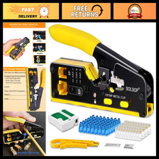All-in-One Ethernet Crimp Tool Kit, RJ45 Pass Through Crimper, 50 Cat6 Connector picture