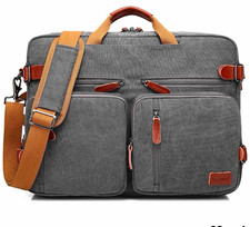 CoolBELL 17.3” Convertible Laptop Backpack Messenger Briefcase Dark Gray NEW picture