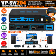 VPFCT VP-SW204 DisplayPort 1.4 KVM Switch 2 Port 8K 60Hz USB 3.0 DP picture