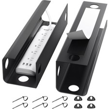 Yecaye 2 Pack Cable Management Under Desk, 31.5 in Desk X-Large, Black  picture