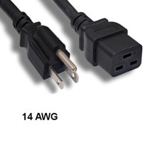 Kentek 6Ft NEMA 5-15P to IEC-60320 C19 Power Cable 14AWG 15A Server PDU UL cUL picture
