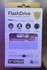FlashDrive High Speed 256GB Dual Storage USB for iOS & PC Pink NOB Never Used picture