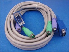 KVM Cable 10FT Video VGA PS2 Male to Male picture