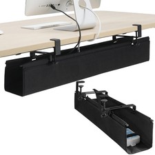 36 Inch Under Desk Cable Management Tray Clamp On Wire Organizer Black picture