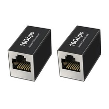 Jadaol [UL Listed Shielded 10Gbps Inline RJ45 Coupler 2-Pack, Black picture