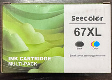 Seecolor 67XL Compatible Inkjet Ink Cartridges for HP, Black & Tri-Color picture