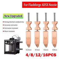 4/8/12/16Pcs 0.25-0.8mm Set For Flashforge AD5X Upgraded Harden Hotend Nozzle picture