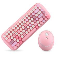 Durable 1 Set Colours Round Keycap Mini Wireless Keyboard & Mouse Set picture