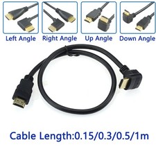 90 Degree Angled HDMI Cable 4K 1080P Gold Plated Short Lead 0.15/0.3/0.5/1.5m picture