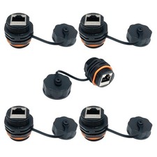 5 PCS Waterproof RJ45 Panel Mount Coupler CAT6A/6/5E/5 Ethernet LAN Connector picture