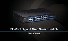 TRENDnet TEG-204WS 20-Port Gigabit + 4 SFP Web Smart Switch with mounting ears picture