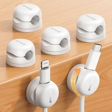 Lamicall 6Pack Rotatable Cord Organizer Cable Clips - [1s Lock] Spring Cord Hold picture