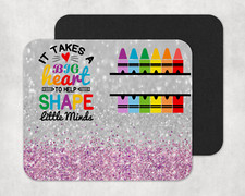 Glitter Custom Name Pink Mousepad, Teacher Gift, Back to School, Christmas picture