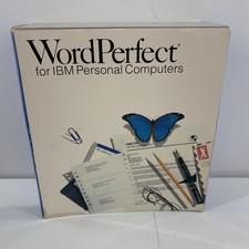 Vintage WordPerfect 5.0 1988 IBM PC DOS 3.5 Big Box Complete Manual Inserts  CIB picture