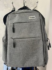 Legendary computer Gray Solid Polyester Padded Laptop Backpack w/ USB Port 15 in picture