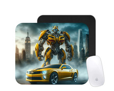 Bumblebee Car Mouse Pad | Yellow Robot Desk Mat | Custom Action Movie Gift picture