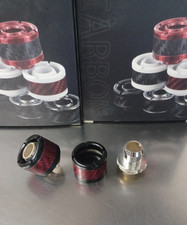 ModMyToys Red Carbon Fiber Enhanced Compression Fittings 7/16 x 5/8 4 Pack Black picture