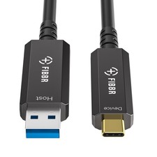 FIBBR Fiber Optic USB 3.2 Cable 10Gbps Ultra Speed AC-Fiber-16.5 ft, Black picture