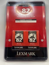 2 Genuine Lexmark 82 Black Printer Ink Cartridge BRAND NEW 2 SEALED Lot picture