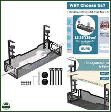 Under Desk Cable Management Tray No-Drill Adjustable Steel Organizer picture
