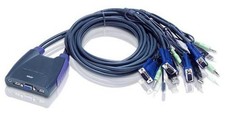 Aten CS64US-AT CS64US 4-Port Cable KVM Switch USB, VGA and Audio ~E~ picture