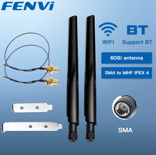 FENVI 2PcsX6Dbi Antenna Set AX210 NGFF M.2 WiFi Card 2.4/5GHz Dual Band MHF4 picture