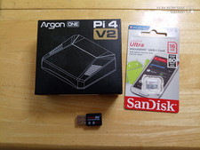 Argon 1 V2 Pi4 Fan case w/ ScanDisk 16Gb microSD, USB wireless adapt picture