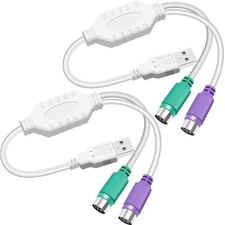 2 PCS PS2 To USB A Adapter Cable Keyboard Mouse PS/2 Male To USB A Male Plug picture