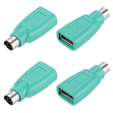 4 Pcs PS/2 to USB Port, PS/2 to USB Adapter PS/2 Female to USB Male, Green picture
